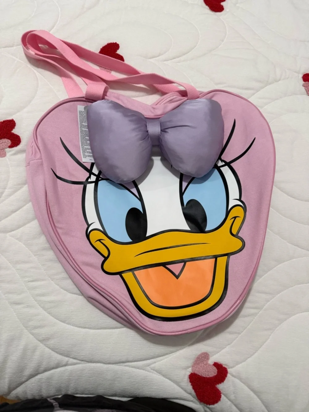 Disney Pink and Lavender Daisy Duck Heart Crossbody Bag - Picture 4 of 4